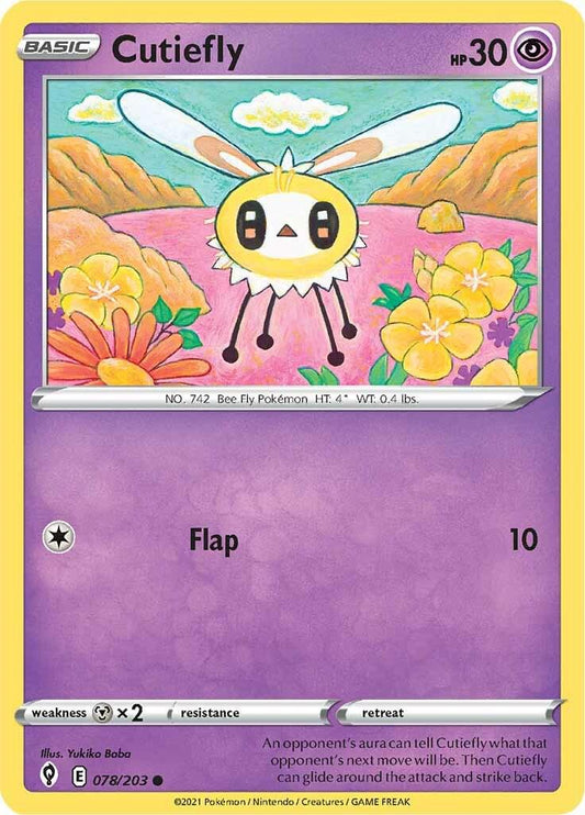 078/203 - Cutiefly Reverse Holo - Evolving Skies - Pokemon TCG