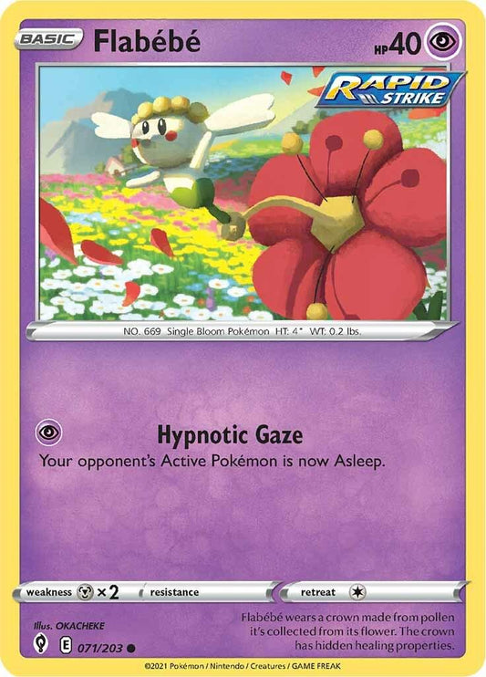 071/203 - Flabebe Reverse Holo - Evolving Skies - Pokemon TCG