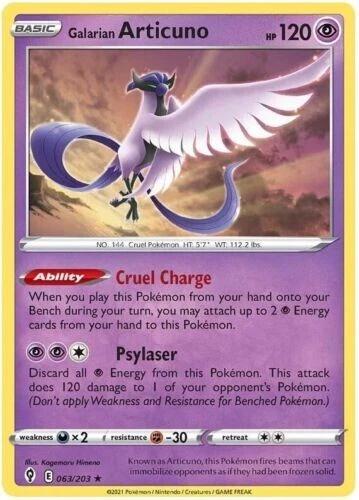 063/203 - Galarian Articuno Reverse Holo - Evolving Skies - Pokemon TCG