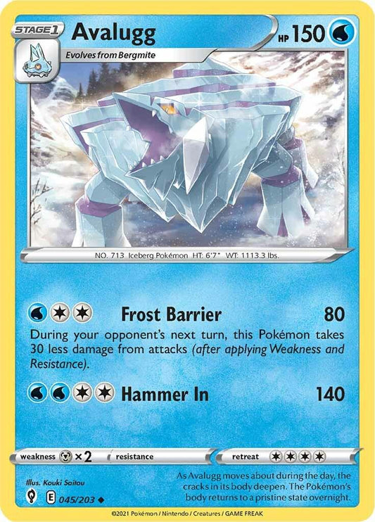 045/203 - Avalugg Reverse Holo - Evolving Skies - Pokemon TCG