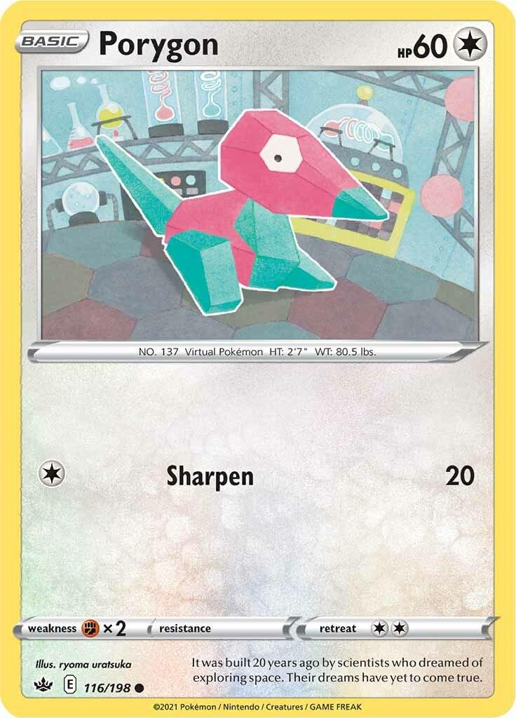 116/198 - Porygon Reverse Holo - Chilling Reign - Pokemon TCG