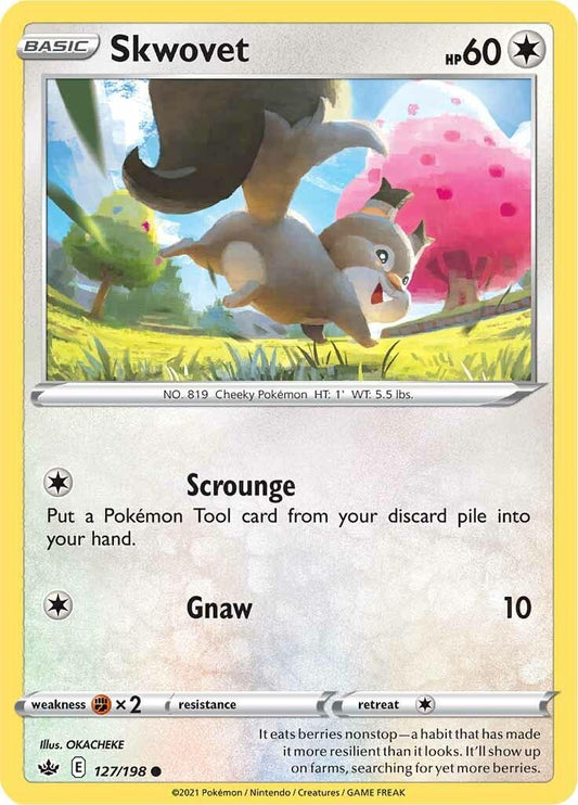 127/198 - Skwovet Reverse Holo - Chilling Reign - Pokemon TCG