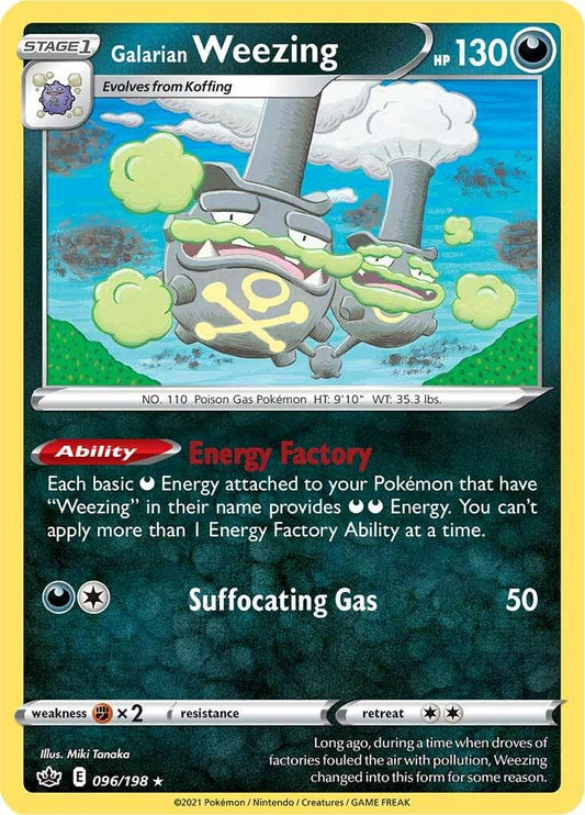 096/198 - Galarian Weezing Reverse Holo - Chilling Reign - Pokemon TCG