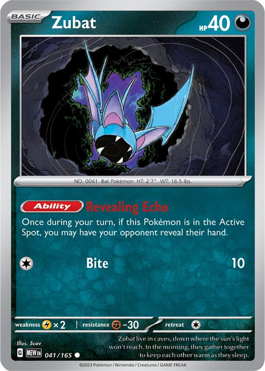 041/165 - Zubat Reverse Holo - 151 - Pokemon TCG