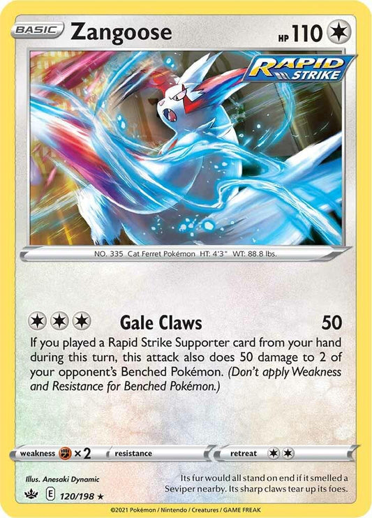 120/198 - Zangoose Reverse Holo - Chilling Reign - Pokemon TCG