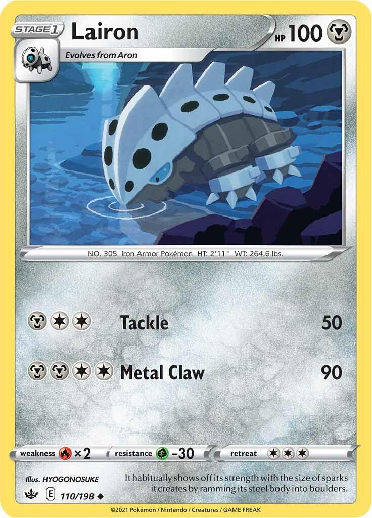 110/198 - Lairon Reverse Holo - Chilling Reign - Pokemon TCG