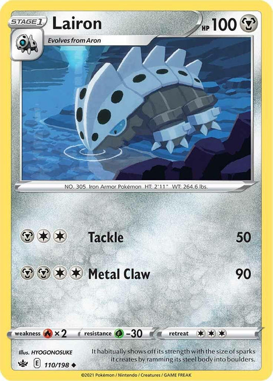 110/198 - Lairon Reverse Holo - Chilling Reign - Pokemon TCG