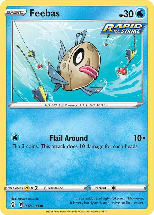 037/203 - Feebas Reverse Holo - Evolving Skies - Pokemon TCG