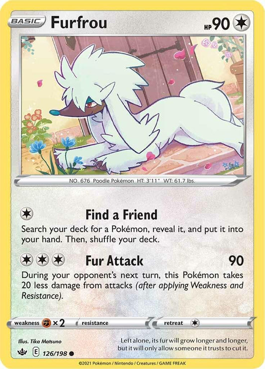 126/198 - Furfrou Reverse Holo - Chilling Reign - Pokemon TCG