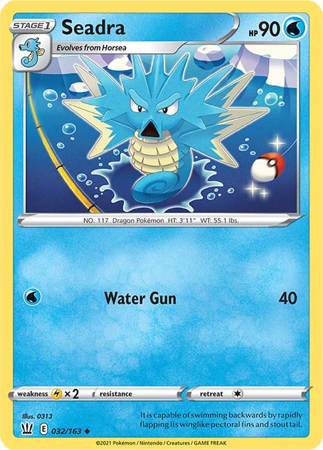032/163 - Seadra Reverse Holo - Battle Styles - Pokemon TCG