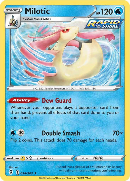 038/203 - Milotic Reverse Holo - Evolving Skies - Pokemon TCG
