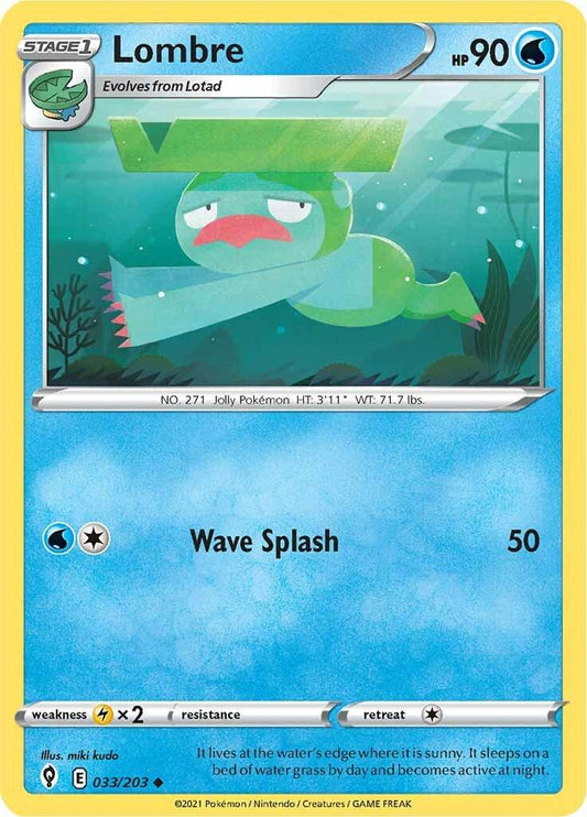 033/203 - Lombre Reverse Holo - Evolving Skies - Pokemon TCG