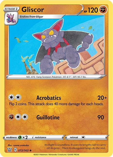 072/163 - Gliscor Reverse Holo - Battle Styles - Pokemon TCG