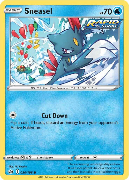 030/198 - Sneasel Reverse Holo - Chilling Reign - Pokemon TCG