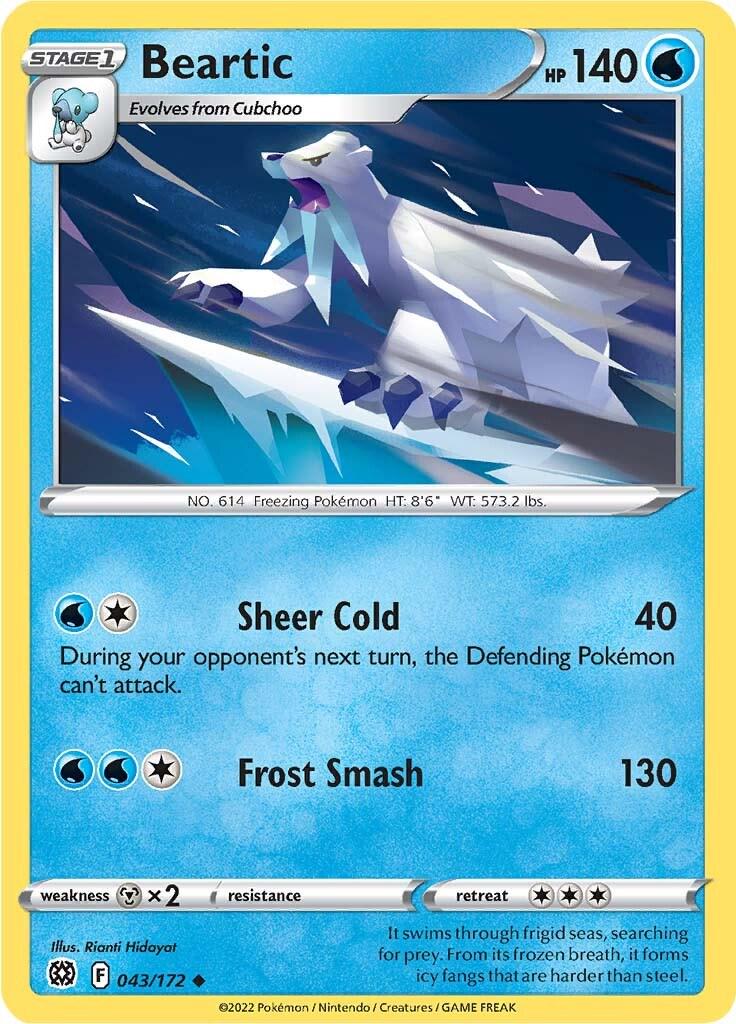 043/172 - Beartic Reverse Holo - Brilliant Stars - Pokemon TCG
