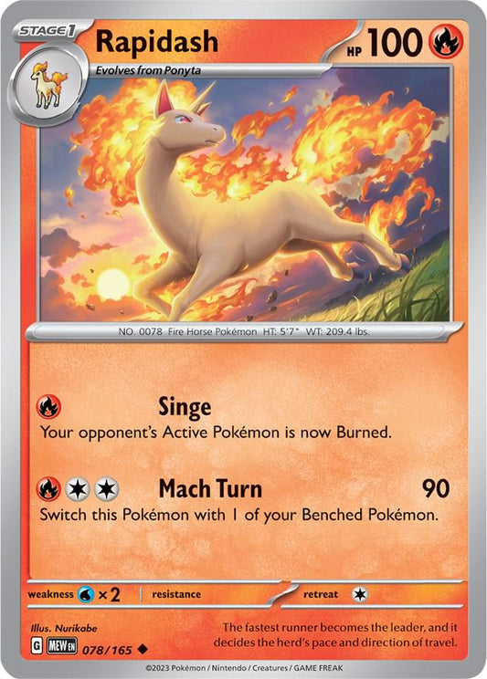 078/165 - Rapidash Reverse Holo - 151 - Pokemon TCG