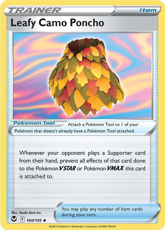 160/195 - Leafy Camo Poncho Reverse Holo - Silver Tempest - Pokemon TCG