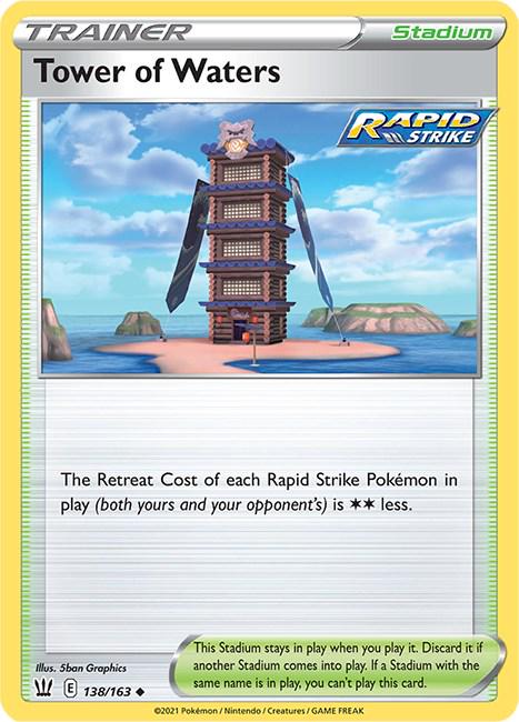 138/163 - Tower Of Waters Reverse Holo - Battle Styles - Pokemon TCG