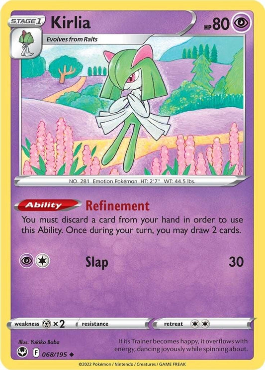 068/195 - Kirlia Reverse Holo - Silver Tempest - Pokemon TCG