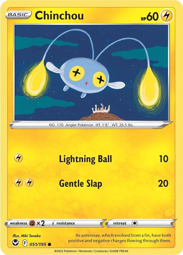 051/195 - Chinchou Reverse Holo - Silver Tempest - Pokemon TCG