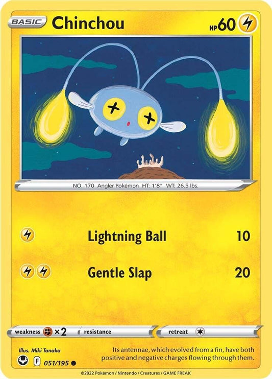 051/195 - Chinchou Reverse Holo - Silver Tempest - Pokemon TCG