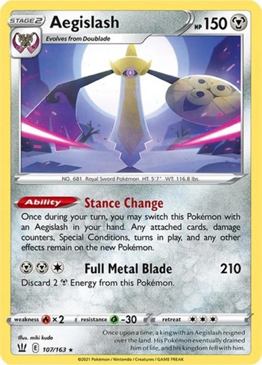107/163 - Aegislash Reverse Holo - Battle Styles - Pokemon TCG