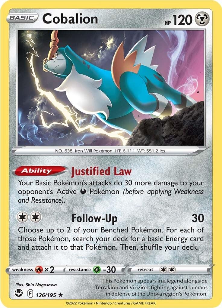 126/195 - Cobalion Reverse Holo - Silver Tempest - Pokemon TCG