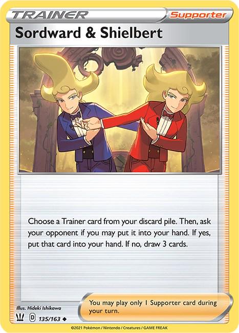 135/163 - Sordward & Shielbert Reverse Holo - Battle Styles - Pokemon TCG
