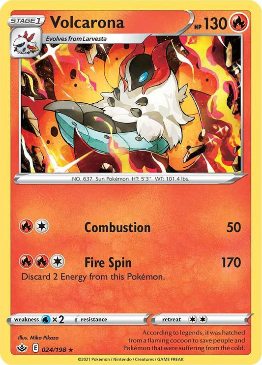 024/198 - Volcarona Reverse Holo - Chilling Reign - Pokemon TCG