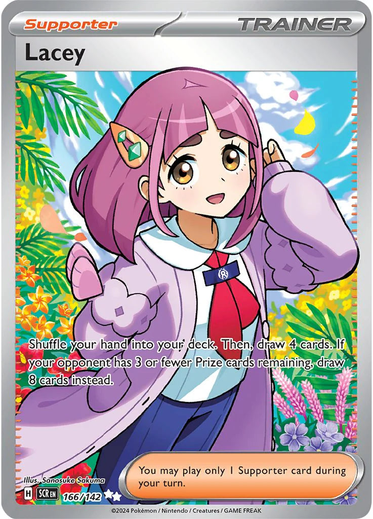 166/142 - Lacey Trainer - Stellar Crown - Pokemon TCG