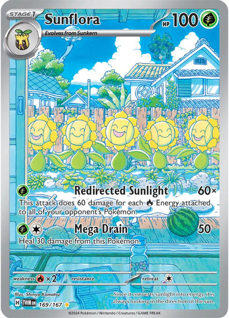 169/167 - Sunflora Illustration Rare - Twilight Masquerade - Pokemon TCG