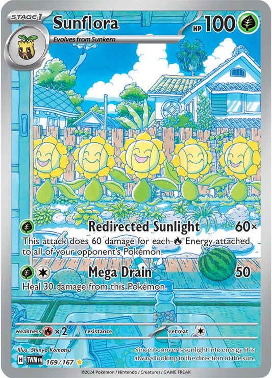 169/167 - Sunflora Illustration Rare - Twilight Masquerade - Pokemon TCG
