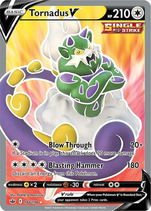 184/198 - Tornadus V - Chilling Reign - Pokemon TCG