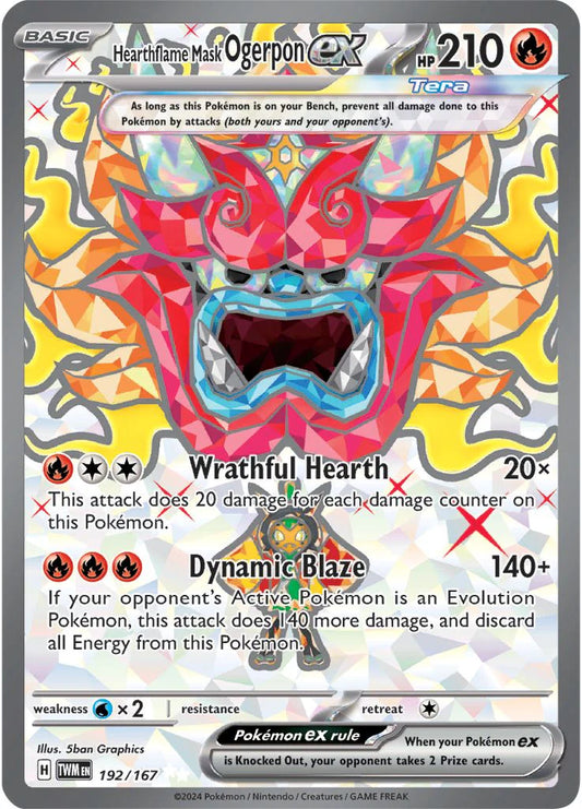 192/167 - Hearthflame Mask Ogerpon Ex - Twilight Masquerade - Pokemon TCG