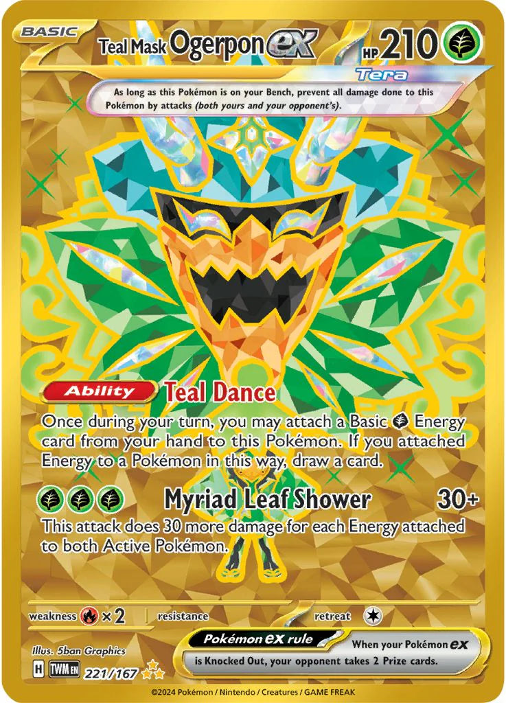 221/167 - Teal Mask Ogerpon Ex - Twilight Masquerade - Pokemon TCG