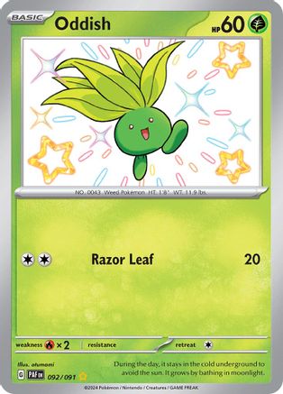 092/091 - Oddish Baby Shiny - Paldean Fates - Pokemon TCG