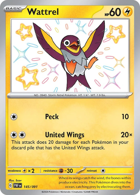 145/091 - Wattrel Baby Shiny - Paldean Fates - Pokemon TCG