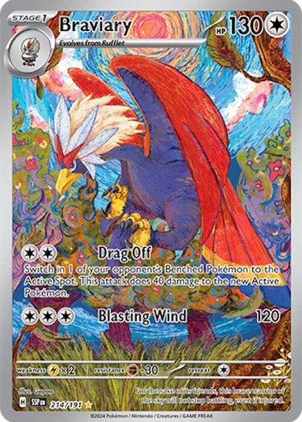 214/191 - Braviary Illustration Rare - Surging Sparks - Pokemon TCG