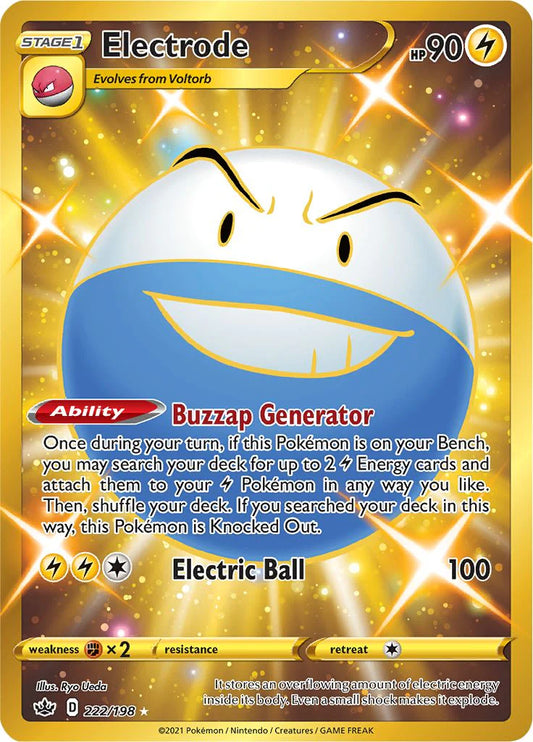 222/198 - Electrode Gold - Chilling Reign - Pokemon TCG