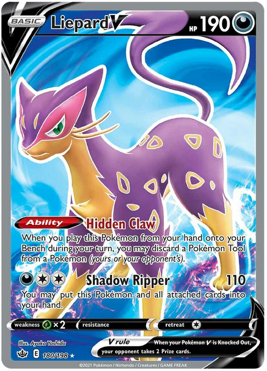 180/198 - Liepard V - Chilling Reign - Pokemon TCG