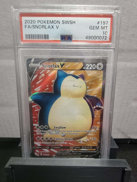 197/202 - Snorlax V PSA 10 - Sword & Shield - Pokemon TCG