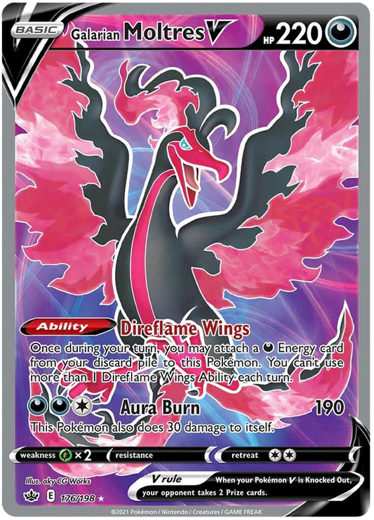 176/198 - Galarian Moltres V - Chilling Reign - Pokemon TCG