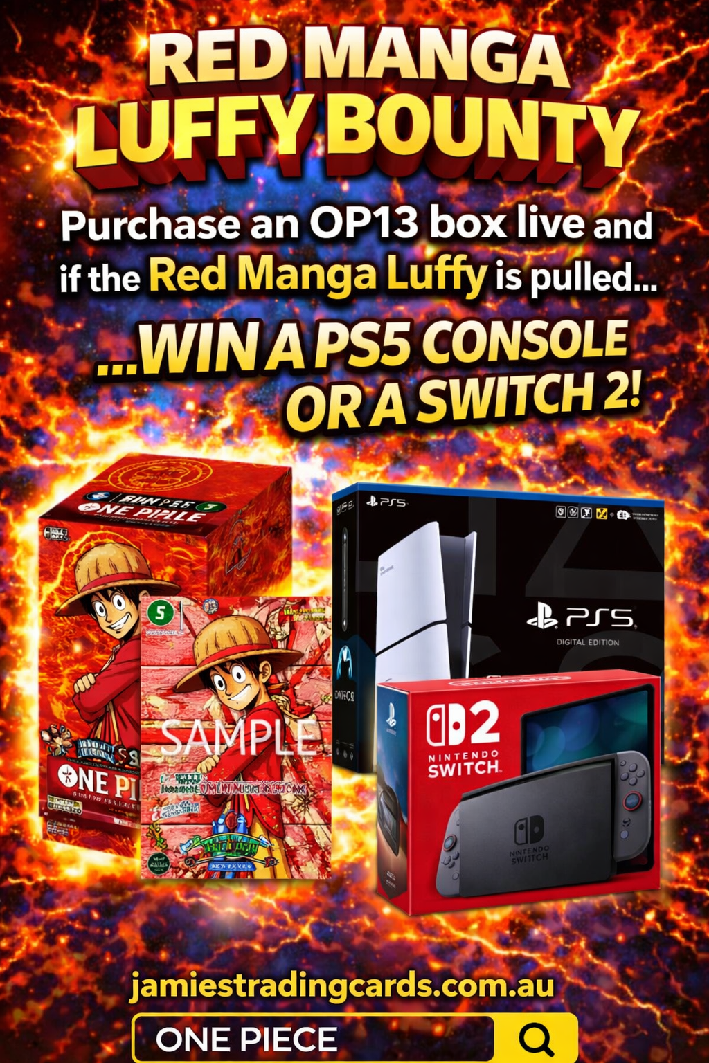 [ETA 27/01] [Red Manga Luffy PS5/SWITCH 2 Live Stream Bounty] OP-13 Carrying On His Will Booster Box - Japanese One Piece TCG