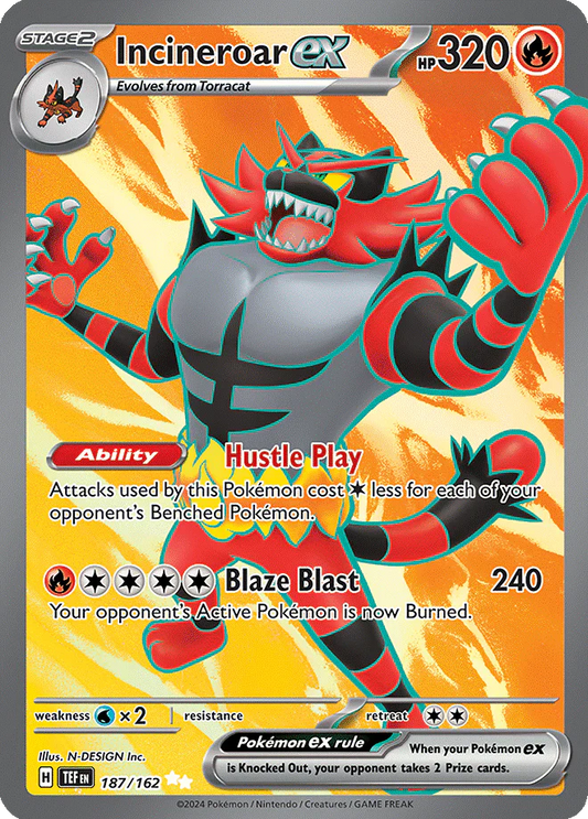 187/162 - Incineroar Ex - Temporal Forces - Pokemon TCG