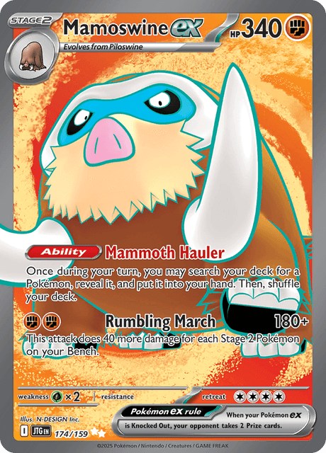 174/159 - Mamoswine Ex - Journey Together - Pokemon TCG
