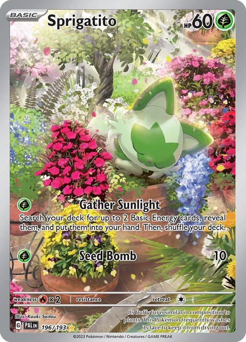 196/193 - Sprigatito Illustration Rare - Paldea Evolved - Pokemon TCG