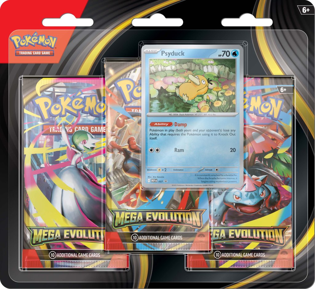 [Pre-Order Coming Soon] Mega Evolution 3 Pack Blister Psyduck - Pokemon TCG