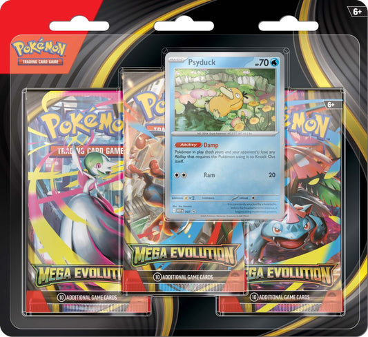 [Pre-Order Coming Soon] Mega Evolution 3 Pack Blister Psyduck - Pokemon TCG