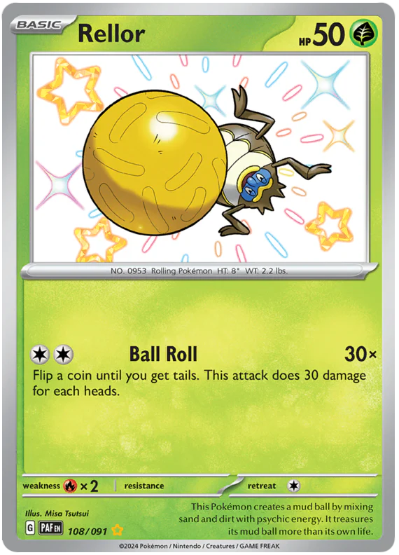108/091 - Rellor Baby Shiny - Paldean Fates - Pokemon TCG