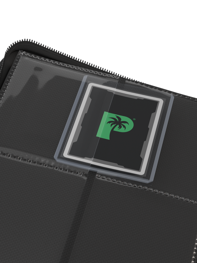 Palms Off Gaming Collector's Series Top Loader 4 Pocket 128 Slot Zip Binders Black - Clear